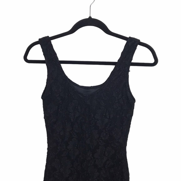 LA Glo Black BodyCon Sleeveless Lace Mini Dress - Picture 5 of 7